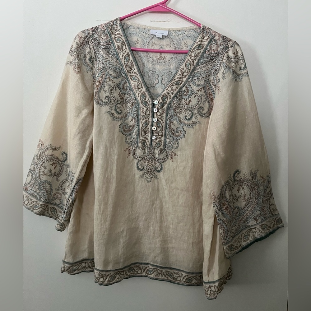 J. Jill 100% Linen Top